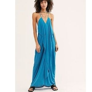 Free People Beach Positano Blue Maxi Dress